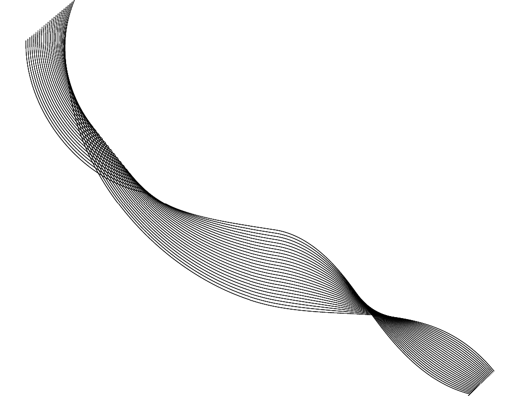 black wireframe wave